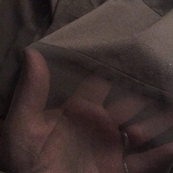 Black  large semi sheer front solid black sleeveless button down top - Picture 8 of 13